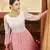 White & Pink & Maroon Metallic foilage print georgette Anarkali long gown