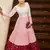 White & Pink & Maroon Metallic foilage print georgette Anarkali long gown