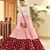White & Pink & Maroon Metallic foilage print georgette Anarkali long gown