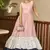 Pink & white & navy blue Metallic foilage print georgette Anarkali long gown