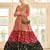 Orange & Red & Black Metallic foilage print georgette Anarkali long gown