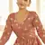 Orange & Red & Black Metallic foilage print georgette Anarkali long gown