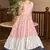 Pink & white & navy blue Metallic foilage print georgette Anarkali long gown