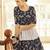 Navy-blue & Grey Metallic foilage print georgette Anarkali long gown