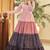 Pink & Peach & Wine Metallic foilage print georgette Anarkali long gown