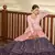 Pink & Peach & Wine Metallic foilage print georgette Anarkali long gown