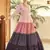Pink & Peach & Wine Metallic foilage print georgette Anarkali long gown