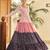 Pink & Peach & Wine Metallic foilage print georgette Anarkali long gown