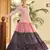 Pink & Peach & Wine Metallic foilage print georgette Anarkali long gown
