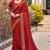Woven Border Vichitra Silk Saree in Beautiful Cherry Color Paired with Embroidered Blouse