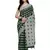 Green printed linen saree with blouse