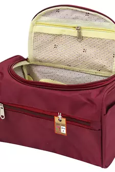 Atorakushon    Nylon Hanging Travel Toiletry Bag Cosmetic Makeup Storage Box Vanity Organizer Jewellery Pouch {Maroon}