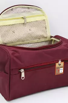Atorakushon    Nylon Hanging Travel Toiletry Bag Cosmetic Makeup Storage Box Vanity Organizer Jewellery Pouch {Maroon}