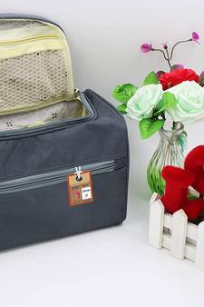 Atorakushon    Nylon Hanging Travel Toiletry Bag Cosmetic Makeup Storage Box Vanity Organizer Jewellery Pouch {Grey}