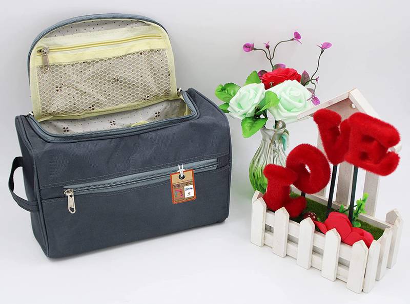 Atorakushon    Nylon Hanging Travel Toiletry Bag Cosmetic Makeup Storage Box Vanity Organizer Jewellery Pouch {Grey}