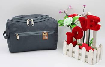 Atorakushon    Nylon Hanging Travel Toiletry Bag Cosmetic Makeup Storage Box Vanity Organizer Jewellery Pouch {Grey} 2