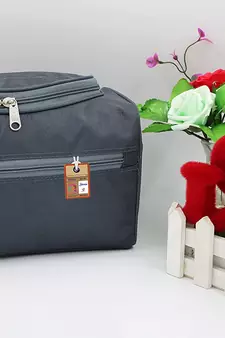 Atorakushon    Nylon Hanging Travel Toiletry Bag Cosmetic Makeup Storage Box Vanity Organizer Jewellery Pouch {Grey}