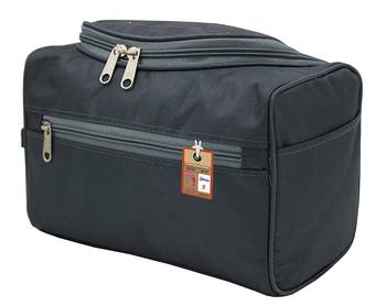 Atorakushon    Nylon Hanging Travel Toiletry Bag Cosmetic Makeup Storage Box Vanity Organizer Jewellery Pouch {Grey} 4
