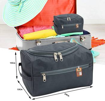Atorakushon    Nylon Hanging Travel Toiletry Bag Cosmetic Makeup Storage Box Vanity Organizer Jewellery Pouch {Grey} 5
