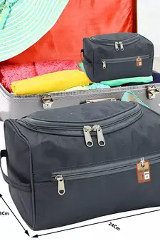 Atorakushon    Nylon Hanging Travel Toiletry Bag Cosmetic Makeup Storage Box Vanity Organizer Jewellery Pouch {Grey}