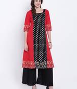 Black printed cotton kurtas-and-kurtis