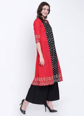 Black printed cotton kurtas-and-kurtis 4