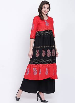 Black printed cotton kurtas-and-kurtis 4