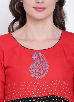 Black printed cotton kurtas-and-kurtis 5