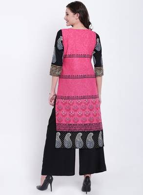 Pink printed cotton kurtas-and-kurtis 3
