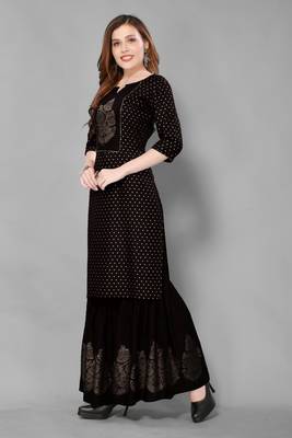 Black printed rayon ethnic-kurtis 3