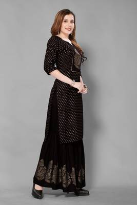 Black printed rayon ethnic-kurtis 4