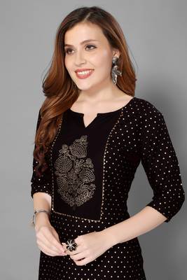 Black printed rayon ethnic-kurtis 5