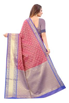 Maroon woven art silk sarees saree with blouse 2