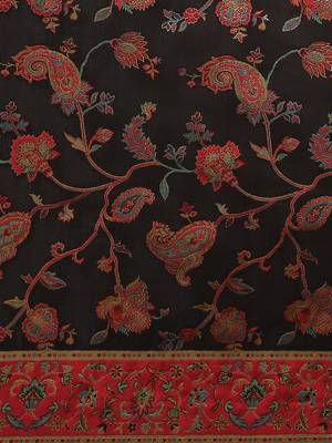 Black woven liva saree with blouse 5